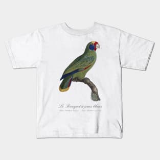 Red-Tailed Amazon Parrot / Le Perroquet a Joues Bleues - 19th century Jacques Barraband Illustration Kids T-Shirt